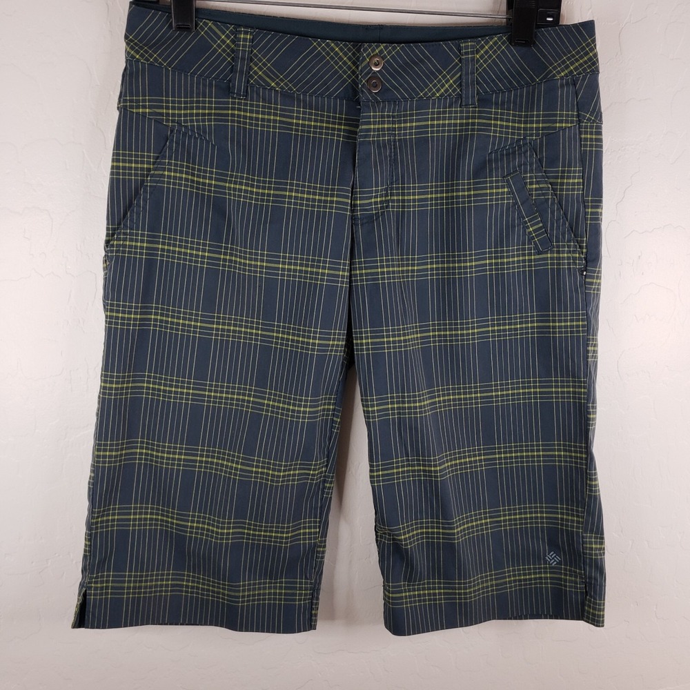 Columbia 30x13‎ Trioletta Bermuda Shorts Women's Size 6 Green Plaid AL4569
